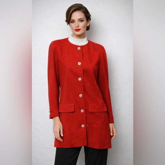 Valentino Jackets & Blazers - Valentino- vintage 80’s does 40’s style jacket- red wool, fully lined- size 42/8